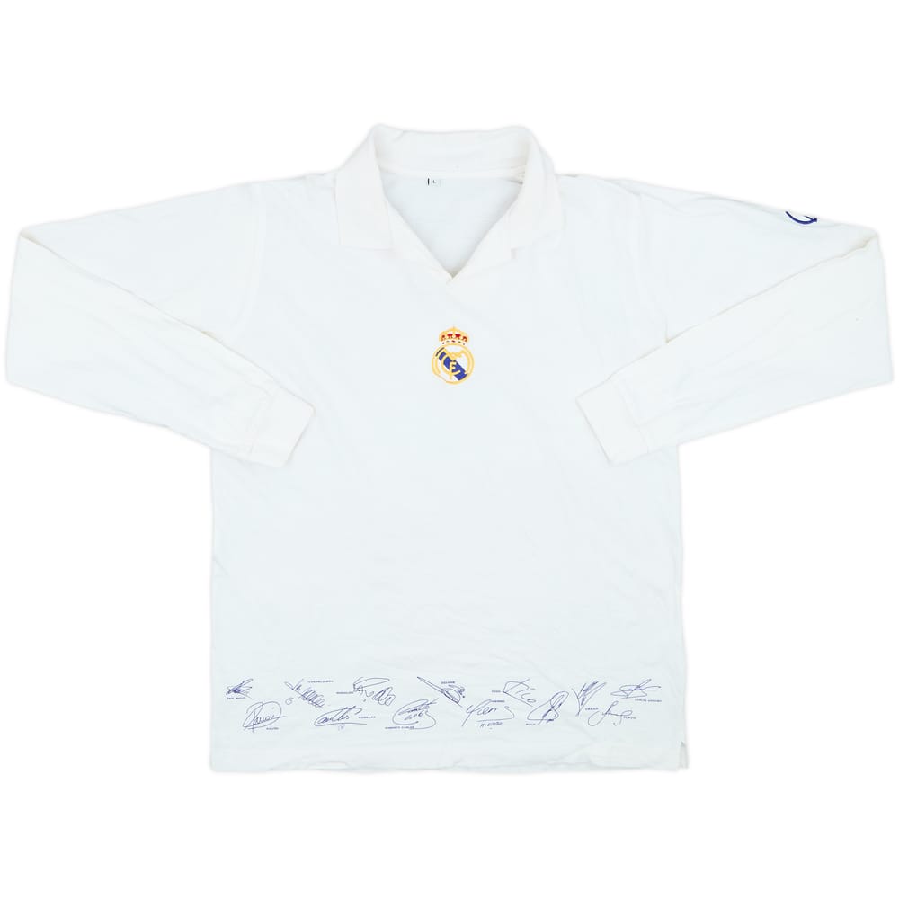 2002-03 Real Madrid 'Signed' L/S Cotton Tee - 8/10 - (L)