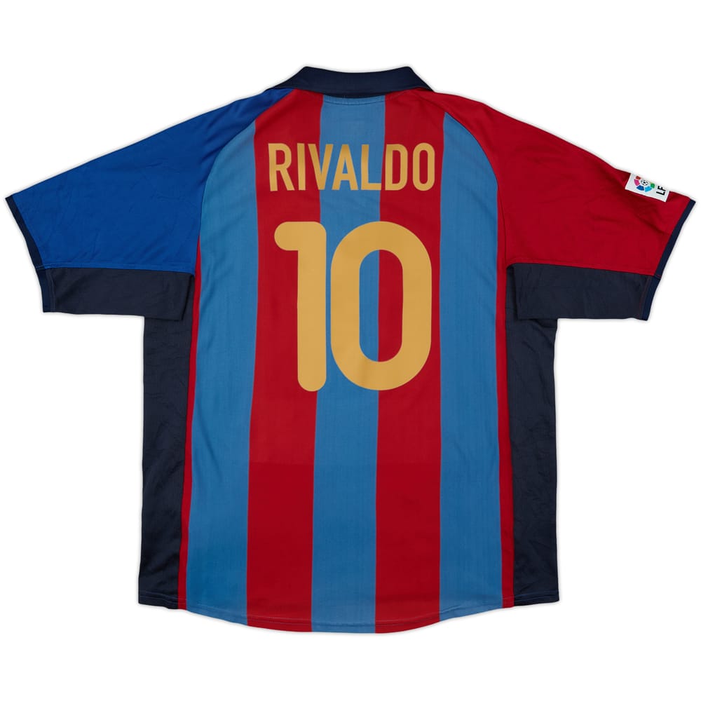 2001-02 Barcelona Home Shirt Rivaldo #10 - 7/10 - (L)