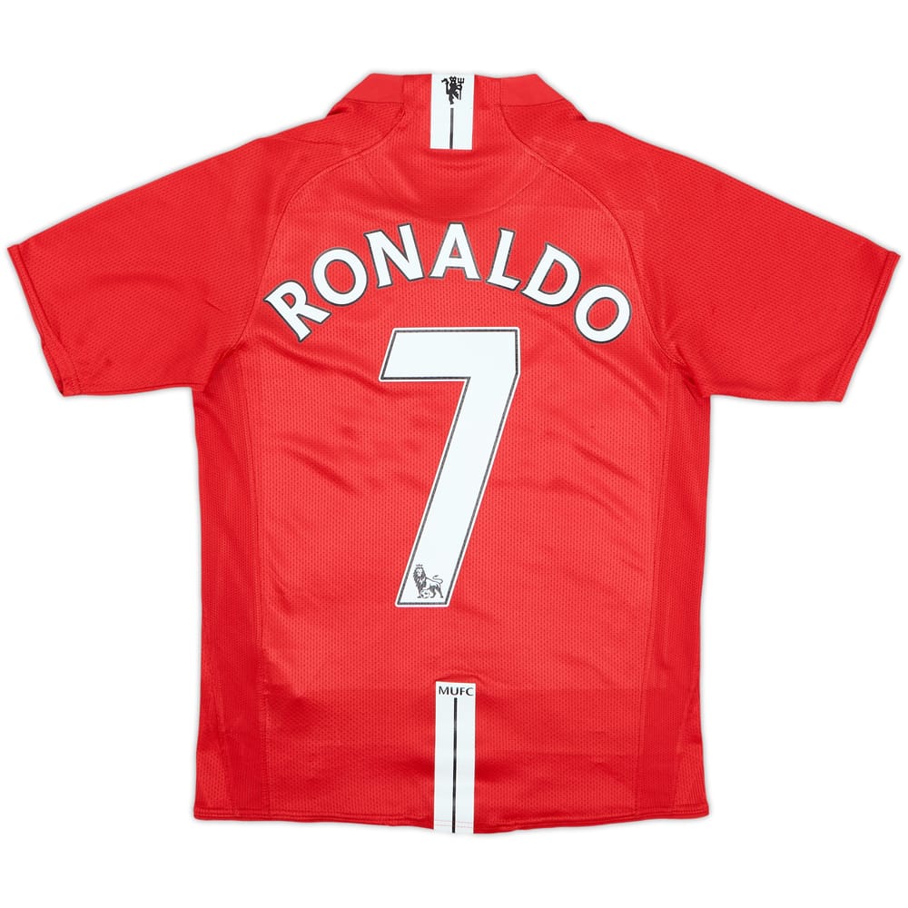2007-09 Manchester United Home Shirt Ronaldo #7 - 8/10 - (L.Boys)