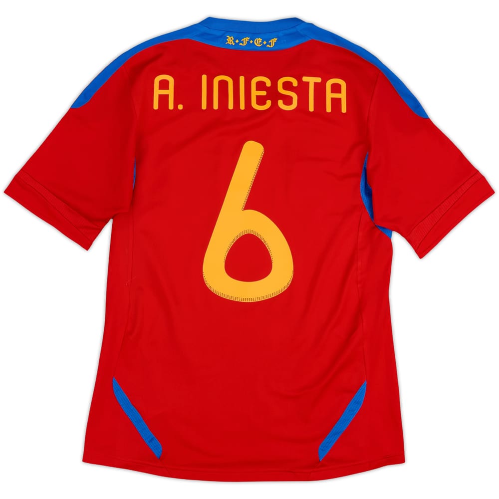 2010-11 Spain Home Shirt A.Iniesta #6 - 6/10 - (S)