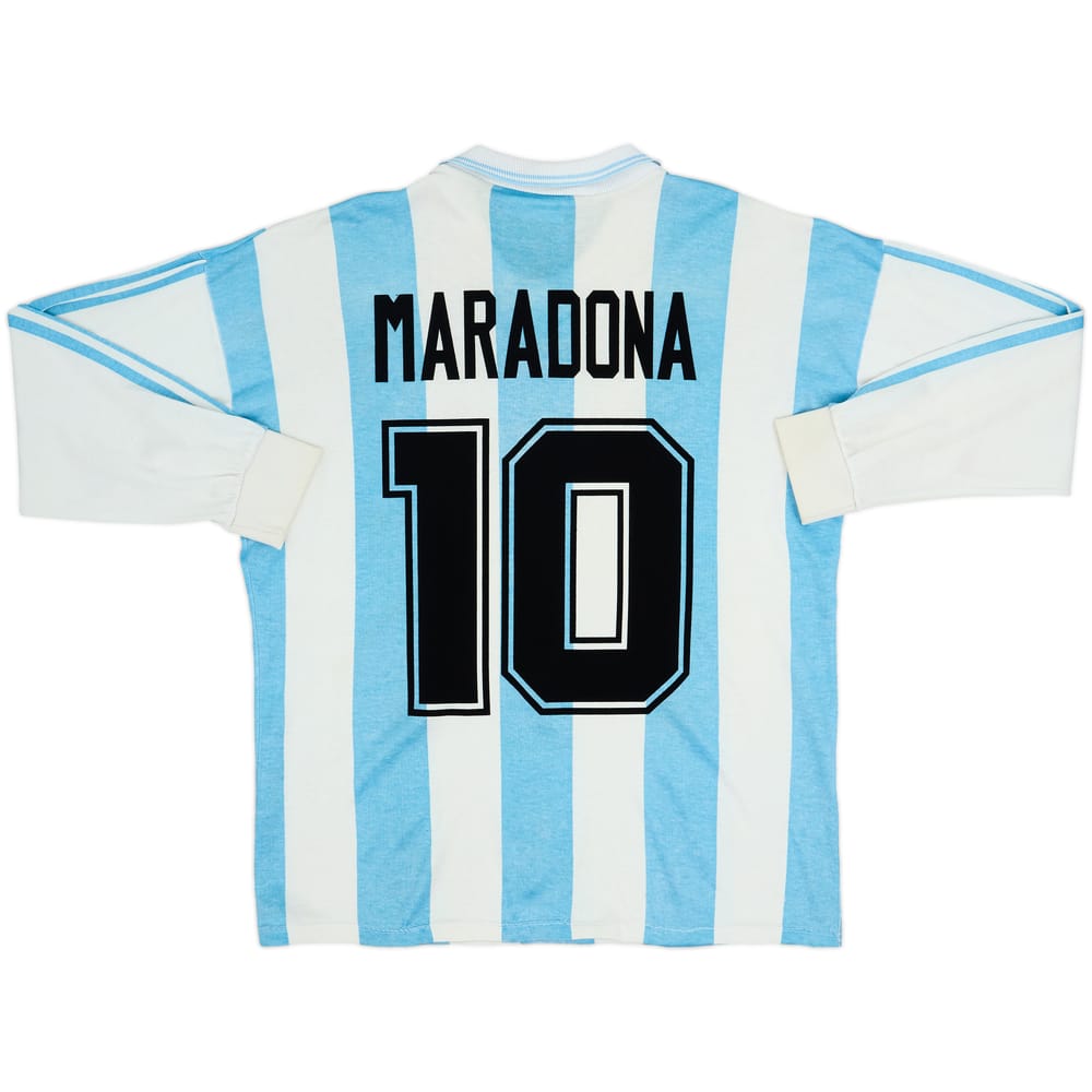 1994 Argentina Home L/S Shirt Maradona #10 - 7/10 - (S)