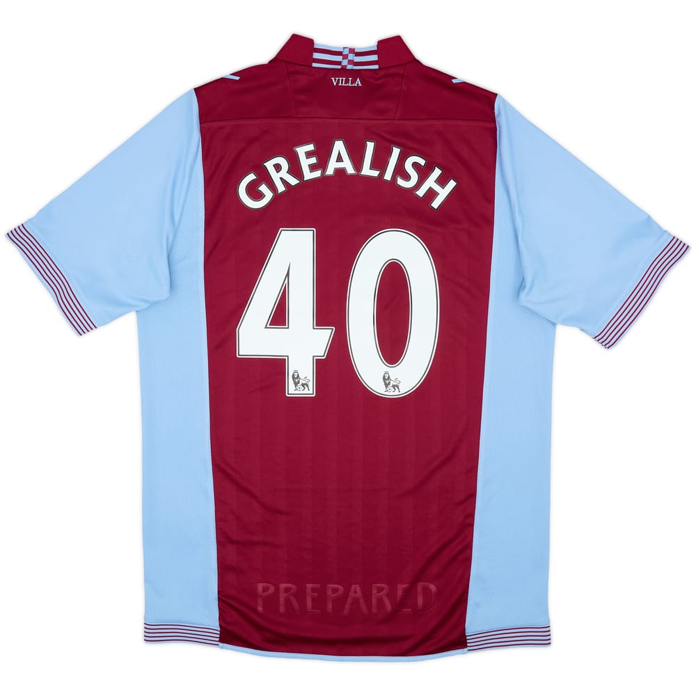 2013-14 Aston Villa Home Shirt Grealish #40 - 7/10 - (XL)