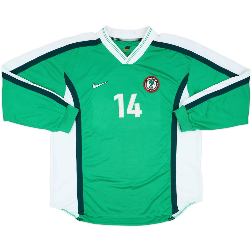 1998-00 Nigeria Player Issue Home L/S Shirt #14 - 5/10 - (XL)