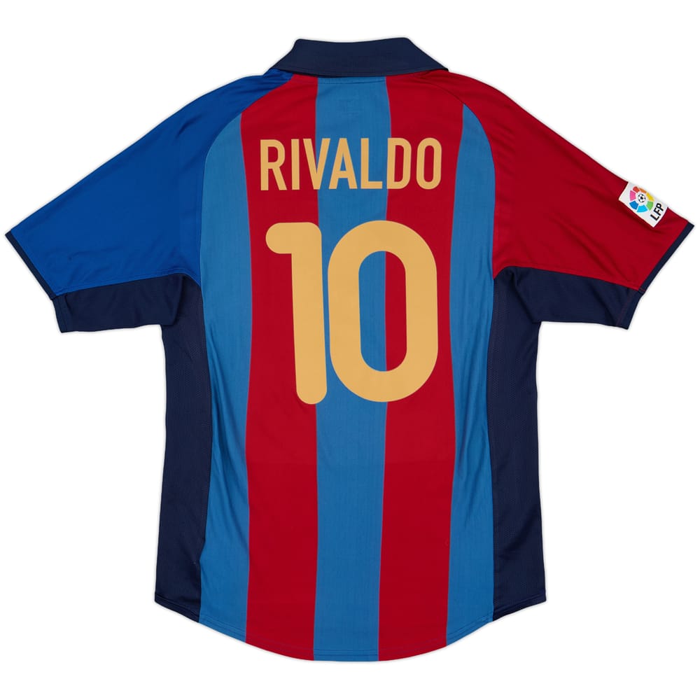 2001-02 Barcelona Home Shirt Rivaldo #10 - 6/10 - (S)