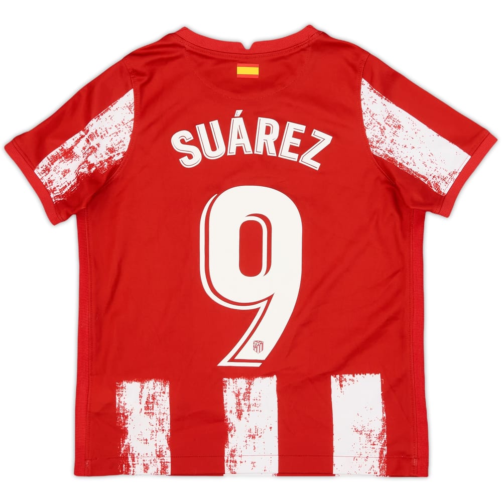 2021-22 Atletico Madrid Home Shirt Suarez #9 - 8/10 - (S.Boys)