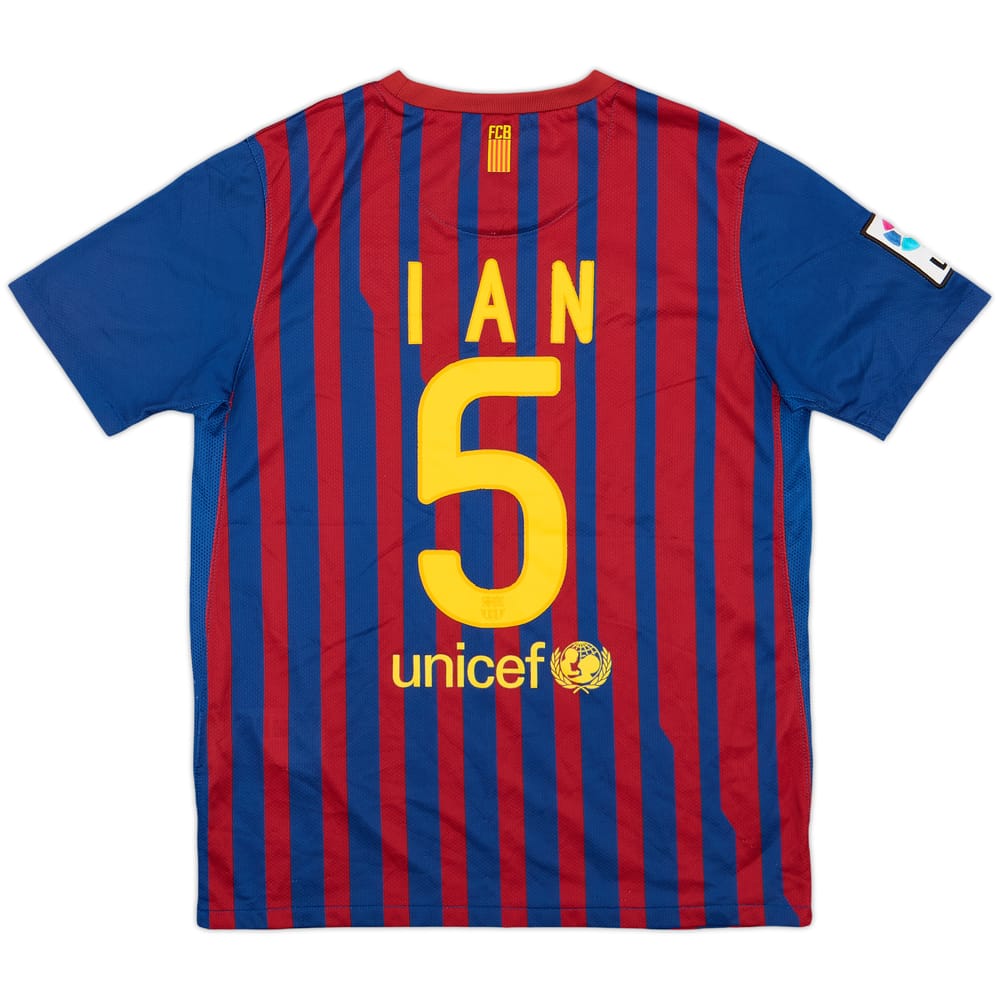 2011-12 Barcelona Home Shirt Ian #5 - 7/10 - (L.Boys)
