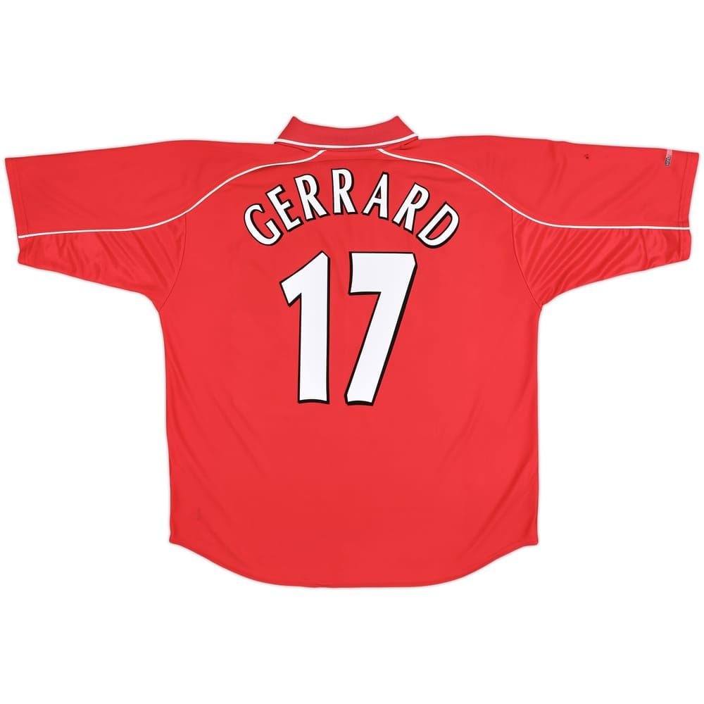 2000-02 Liverpool Home Shirt Gerrard #17 - 5/10 - (XL)