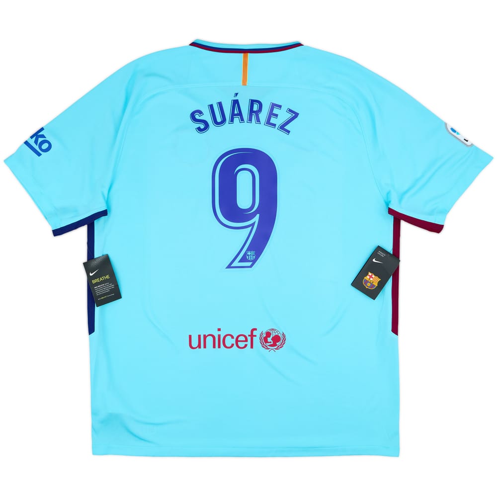2017-18 Barcelona Away Shirt Suarez #9 (XXL)