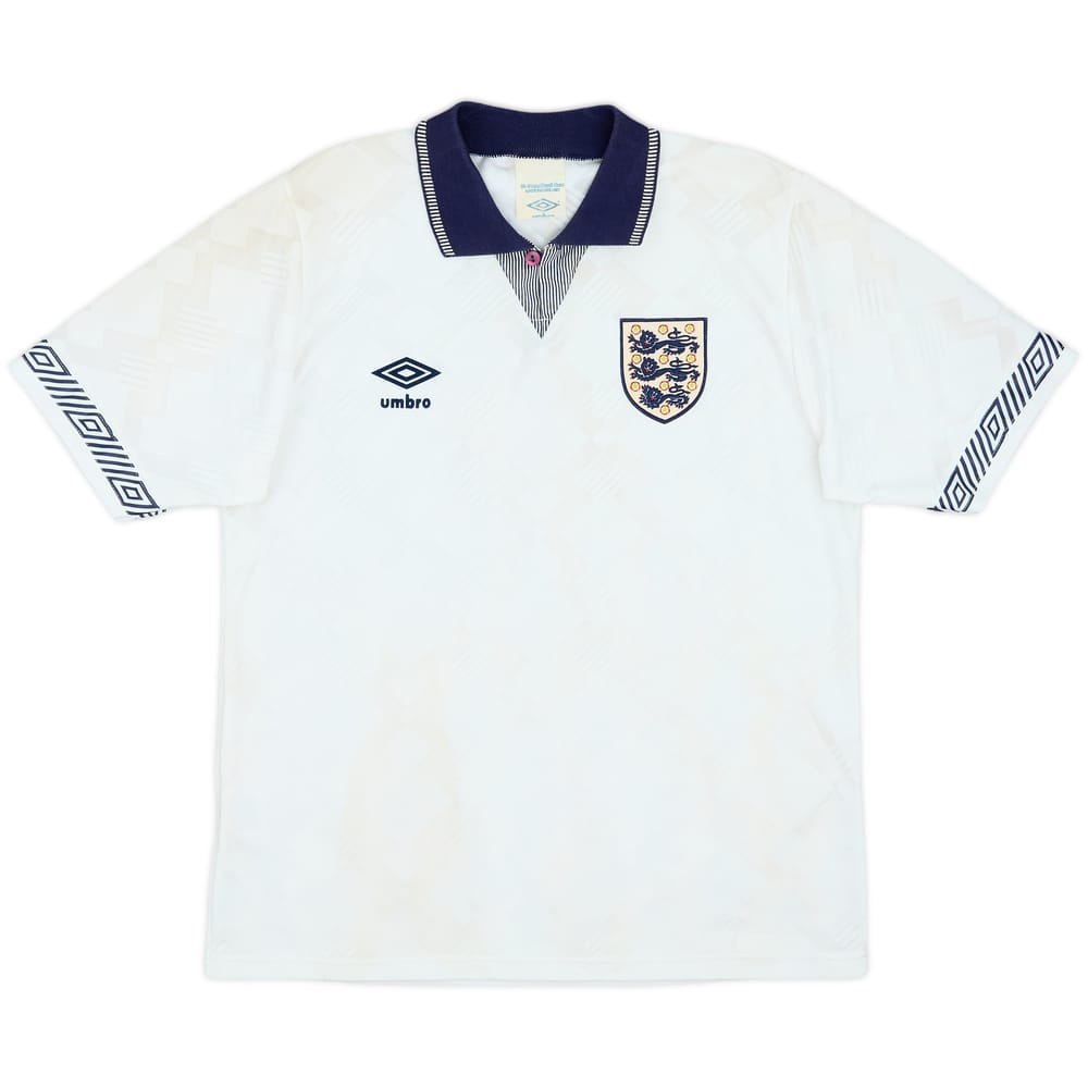 1990-92 England Home Shirt - 8/10 - (S)