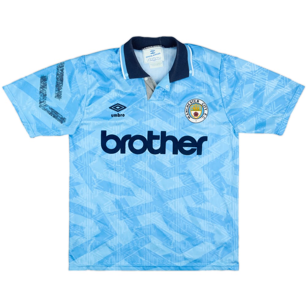 1991-93 Manchester City Home Shirt - 8/10 - (S)