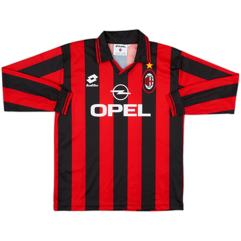 1996-97 AC Milan Home L/S Shirt - 8/10 - (L.Boys)