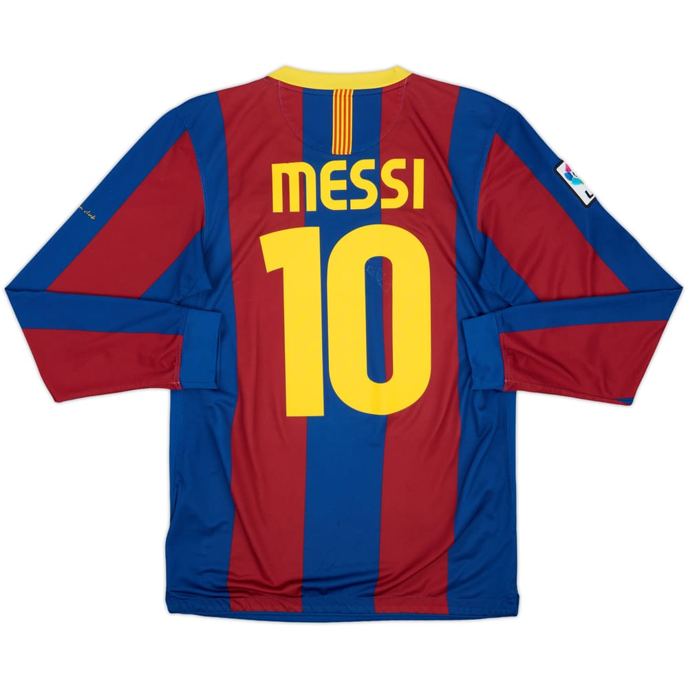 2010-11 Barcelona Home L/S Shirt Messi #10 - 7/10 - (S)