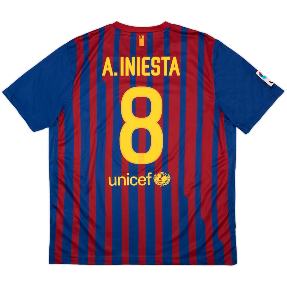 2011-12 Barcelona Home Shirt A.Iniesta #8 - 7/10 - (XL)