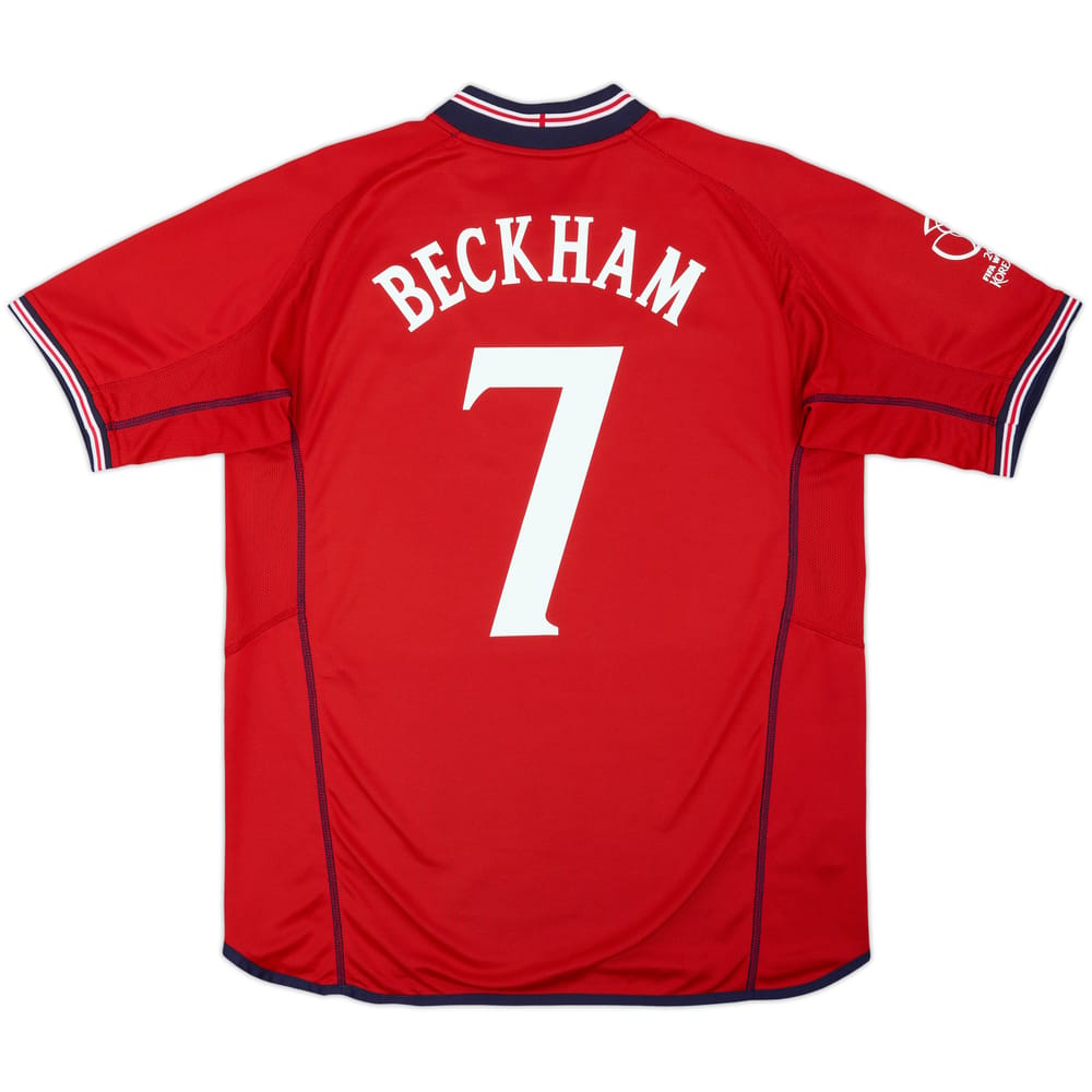 2002-04 England Away Shirt Beckham #7 - 8/10 - (L)