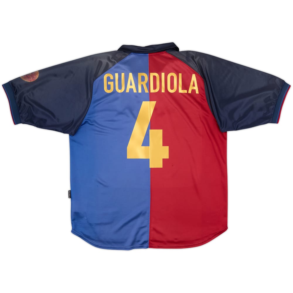 1999-00 Barcelona Centenary Home Shirt Guardiola #4 - 6/10 - (L)