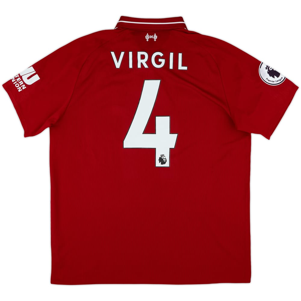2018-19 Liverpool Home Shirt Virgil #4 - 8/10 - (L)