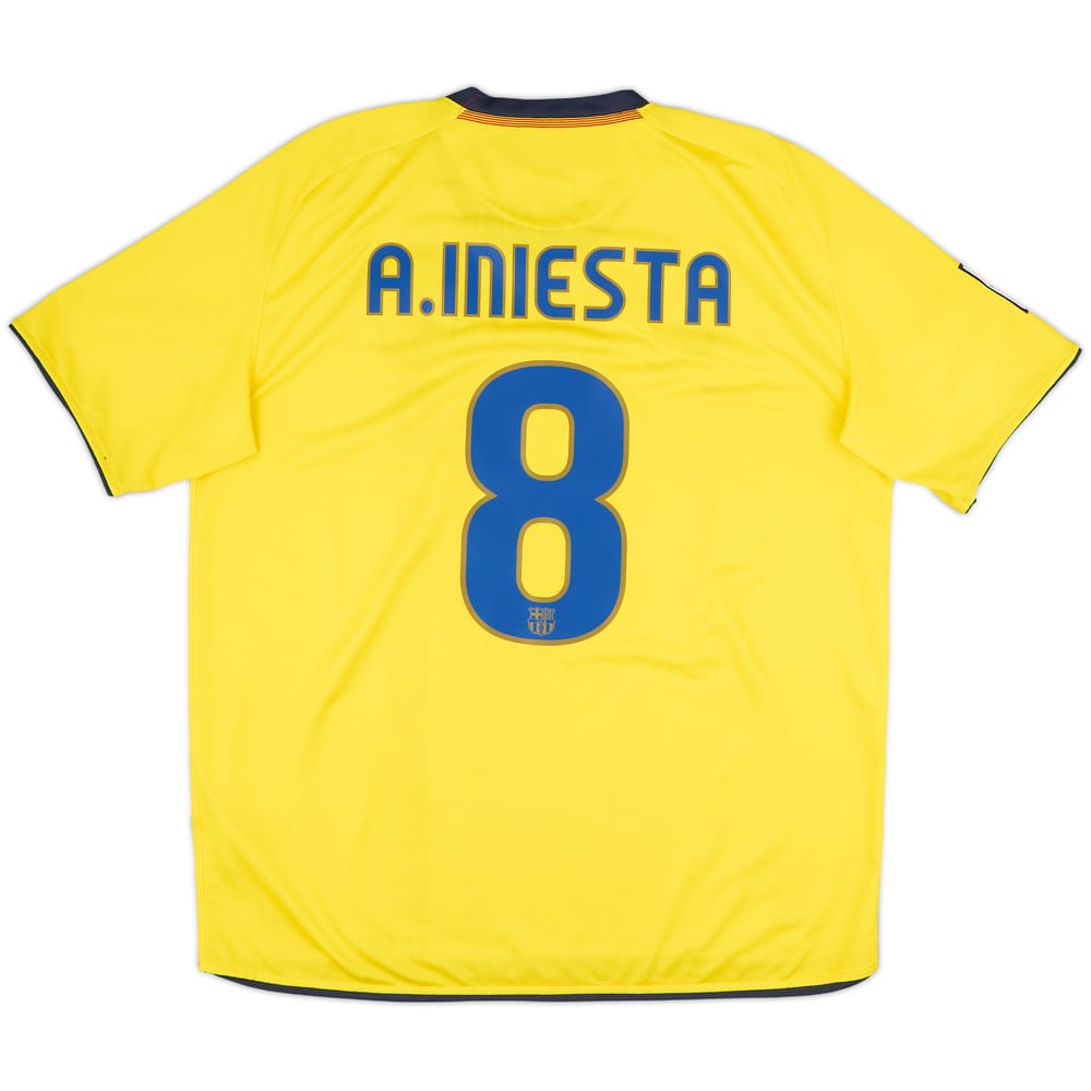 2008-10 Barcelona Away Shirt A.Iniesta #8 - 9/10 - (XL)