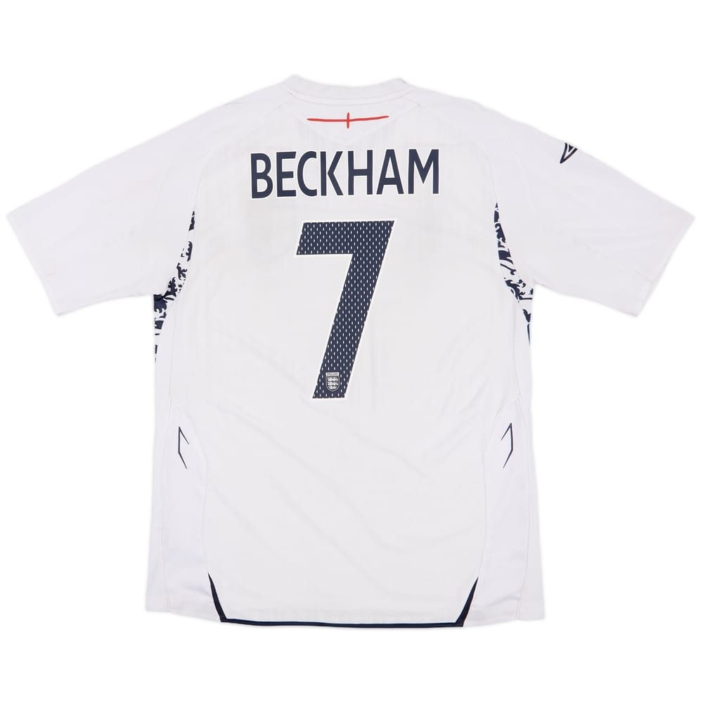 2007-09 England Home Shirt Beckham #7 - 5/10 - (L)