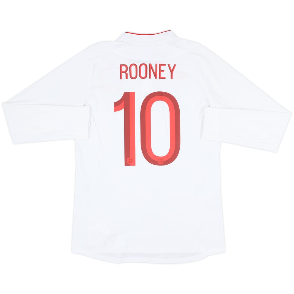 2012-13 England Home L/S Shirt Rooney #10 - 8/10 - (M)