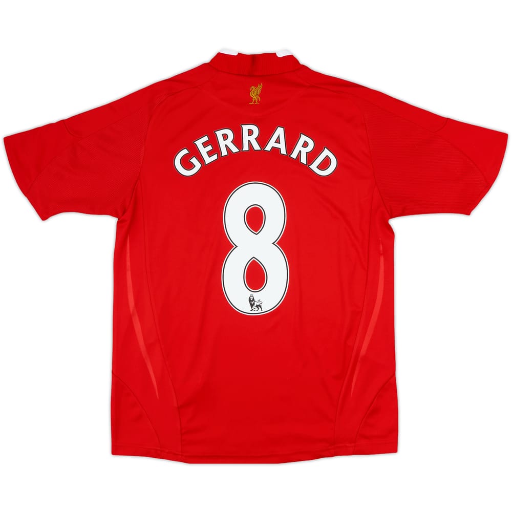 2008-10 Liverpool Home Shirt Gerrard #8 - 8/10 - (L.Boys)