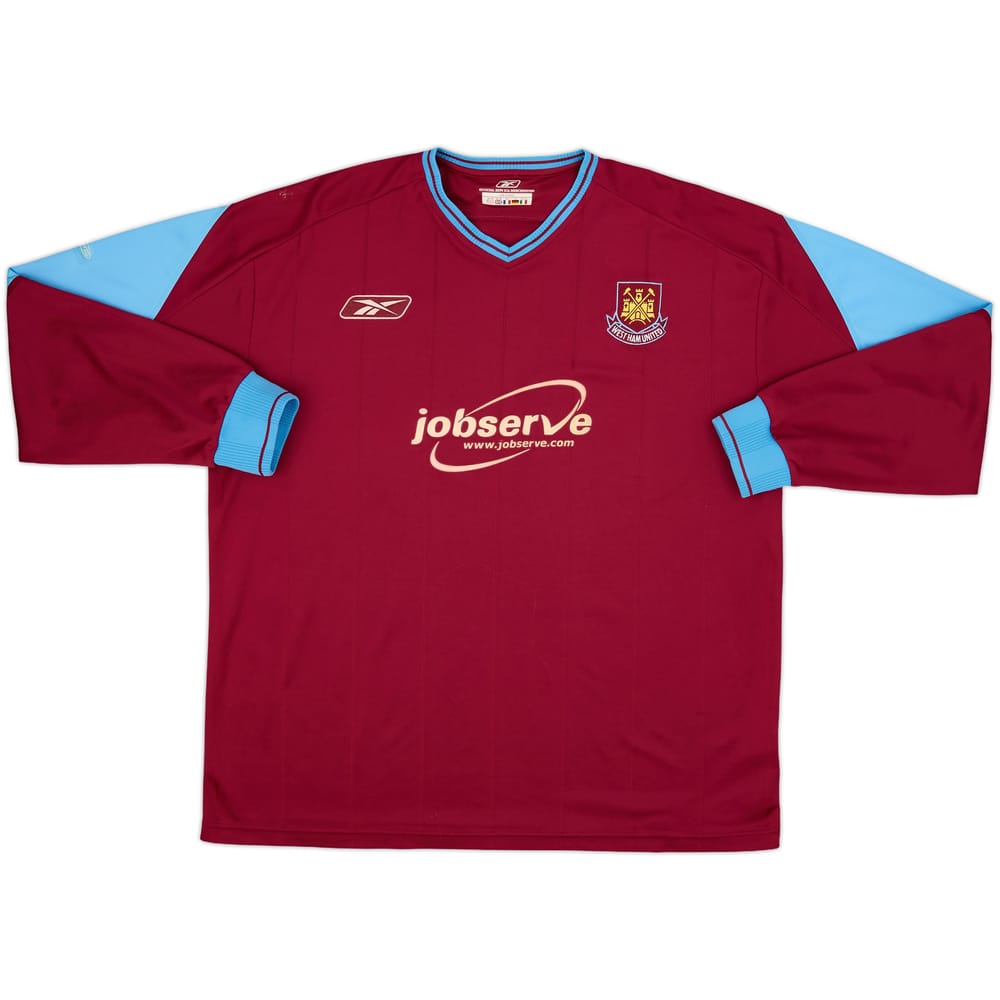 2003-05 West Ham Home L/S Shirt - 7/10 - (XL)