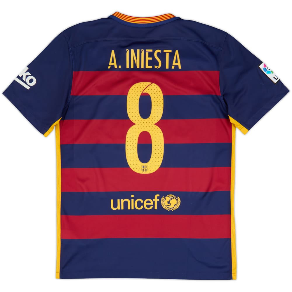 2015-16 Barcelona Home Shirt A.Iniesta #8 - 7/10 - (M)