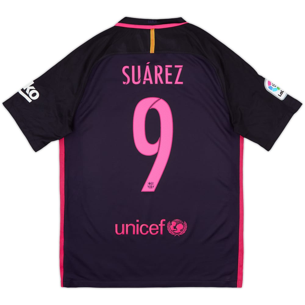 2016-17 Barcelona Away Shirt Suarez #9 - 9/10 - (M)
