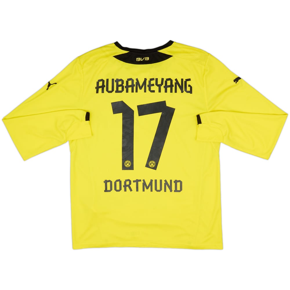 2013-14 Borussia Dortmund Home L/S Shirt Aubameyang #17 - 6/10 - (L)