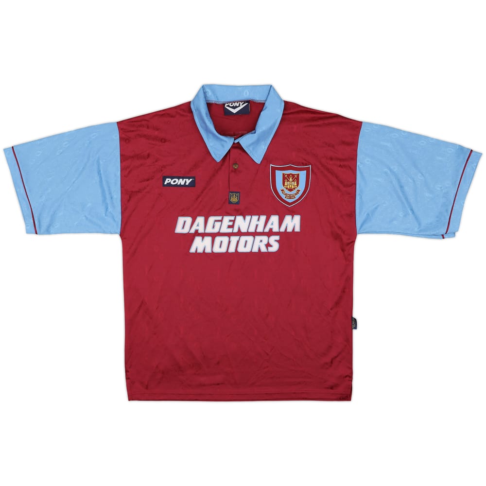 1995-97 West Ham Centenary Home Shirt Cottee #9 - 5/10 - (L)