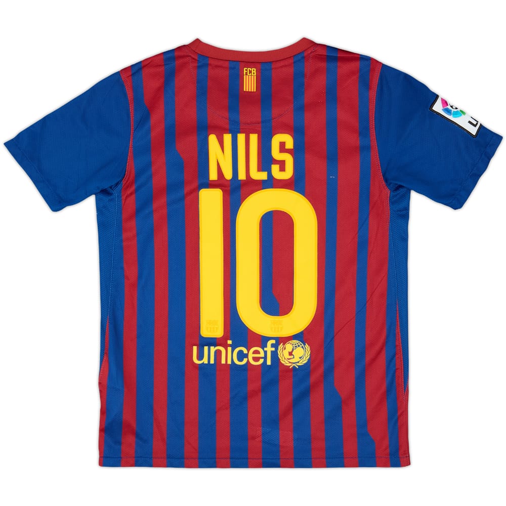 2011-12 Barcelona Home Shirt Nils #10 - 8/10 - (M.Boys)