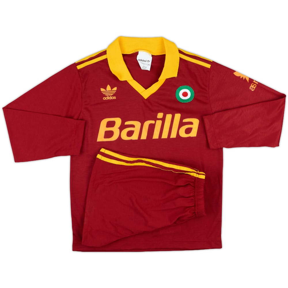 1991-92 Roma Home L/S Shirt and Shorts - 10/10 - (XXS)