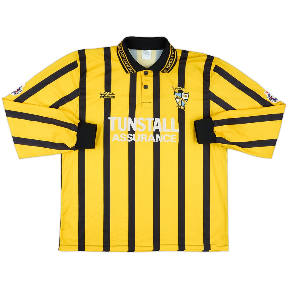 1994-95 Port Vale Match Issue Signed Away L/S Shirt #3 (Tankard)