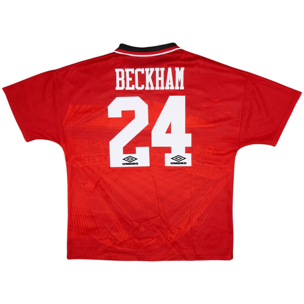 1994-96 Manchester United Home Shirt Beckham #24 - 7/10 - (XL)