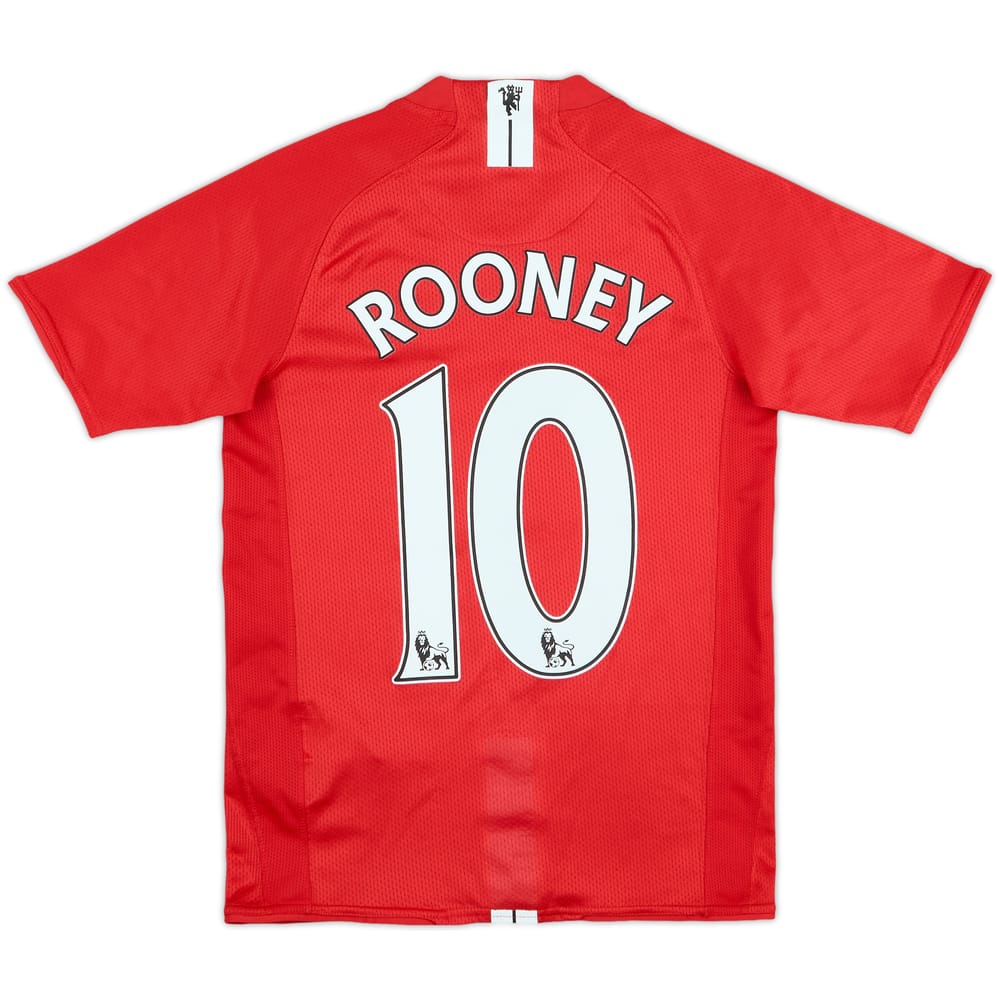 2007-09 Manchester United Home Shirt Rooney #10 - 5/10 - (M.Boys)