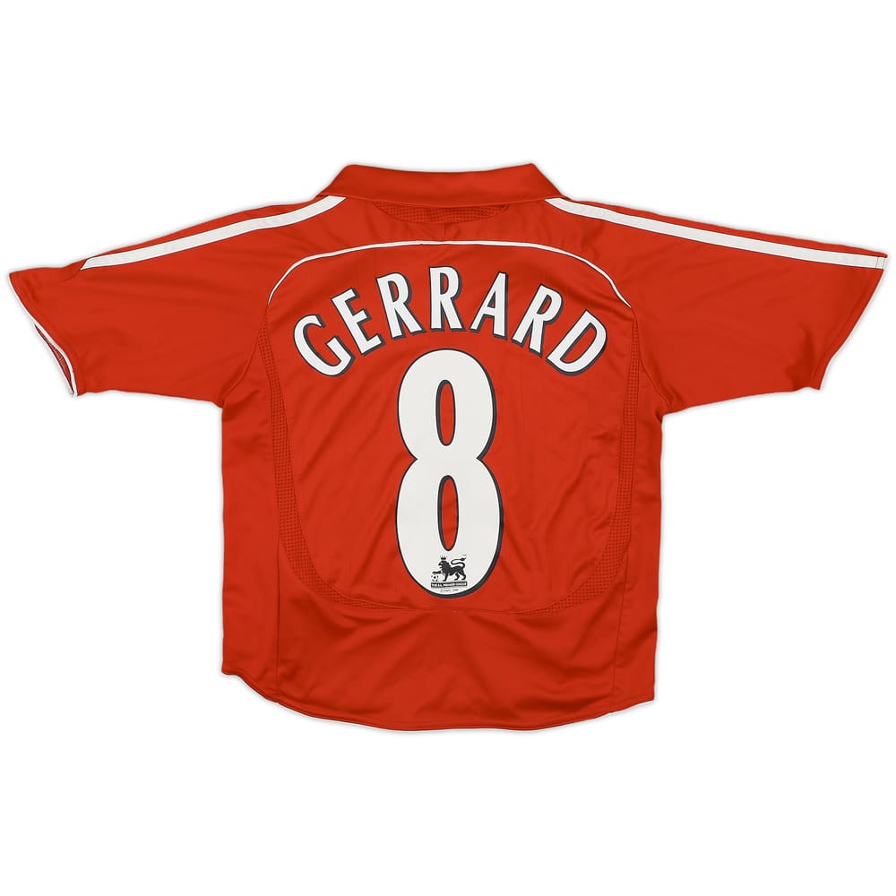 2006-08 Liverpool Home Shirt Gerrard #8 - 6/10 - (M.Boys)
