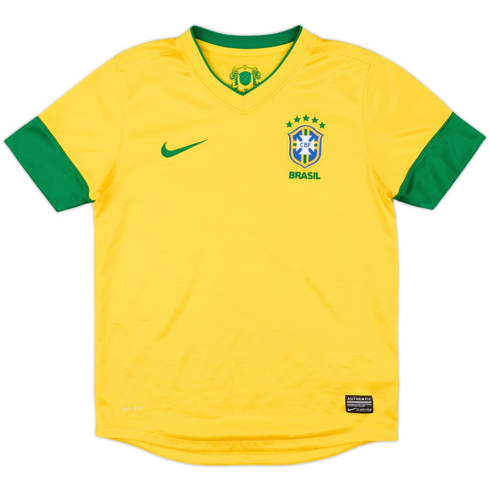 2012-13 Brazil Home Shirt - 8/10 - (M.Boys)