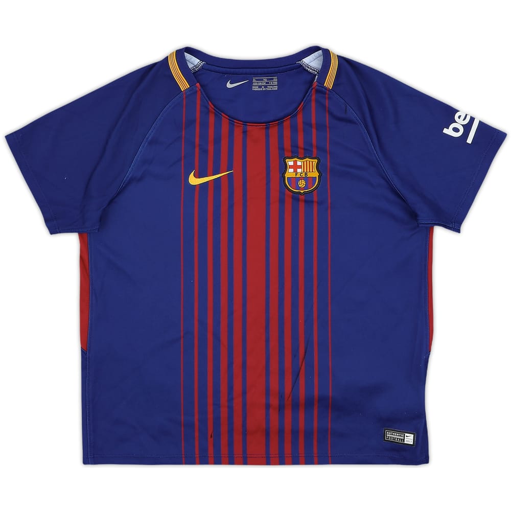 2017-18 Barcelona Home Shirt - 8/10 - (7-8 Years)