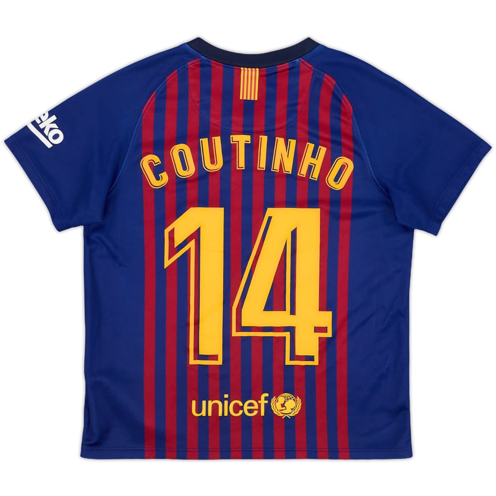 2018-19 Barcelona Home Shirt Coutinho #14 - 7/10 - (S.Boys)