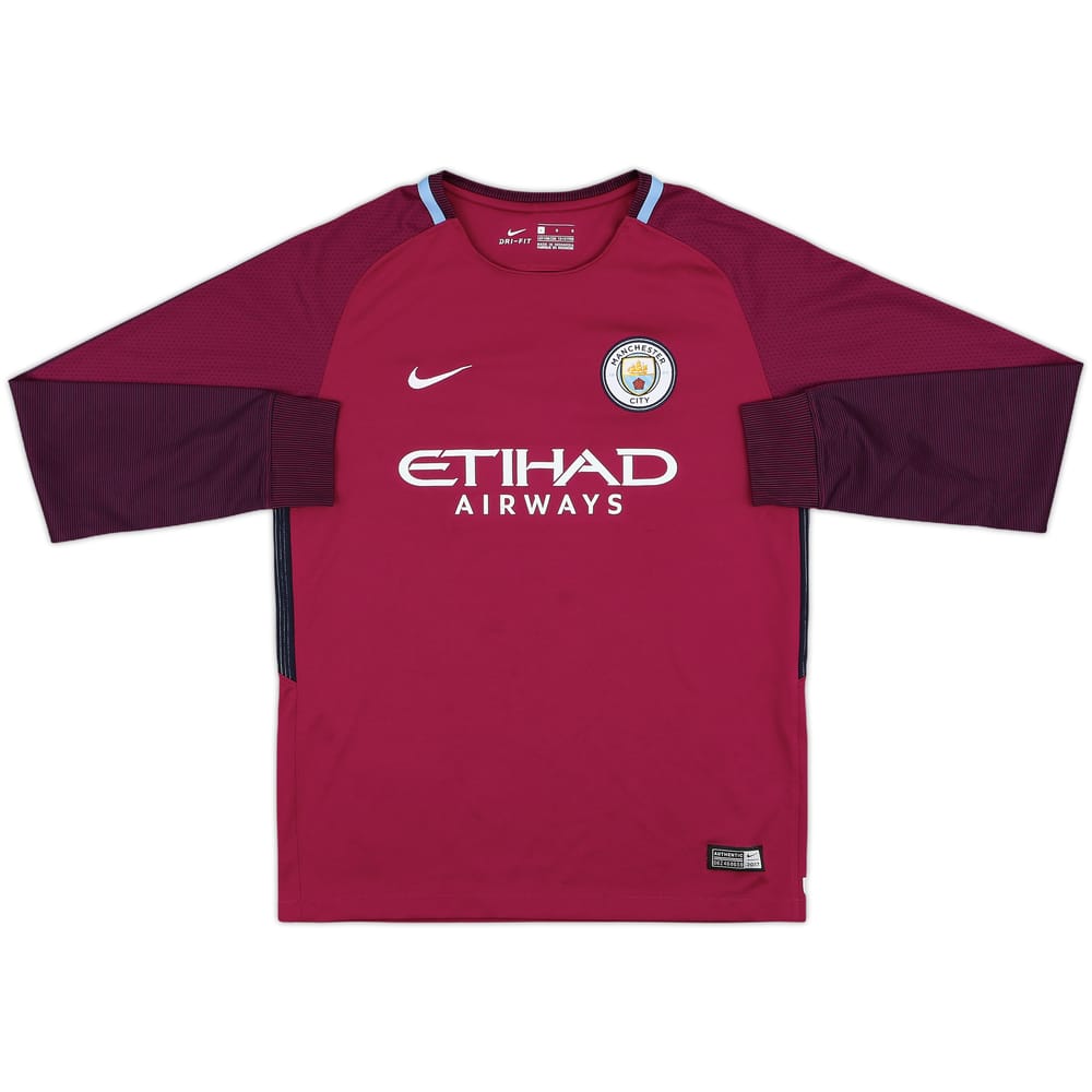 2017-18 Manchester City Away L/S Shirt #15 - 9/10 - (L.Boys)