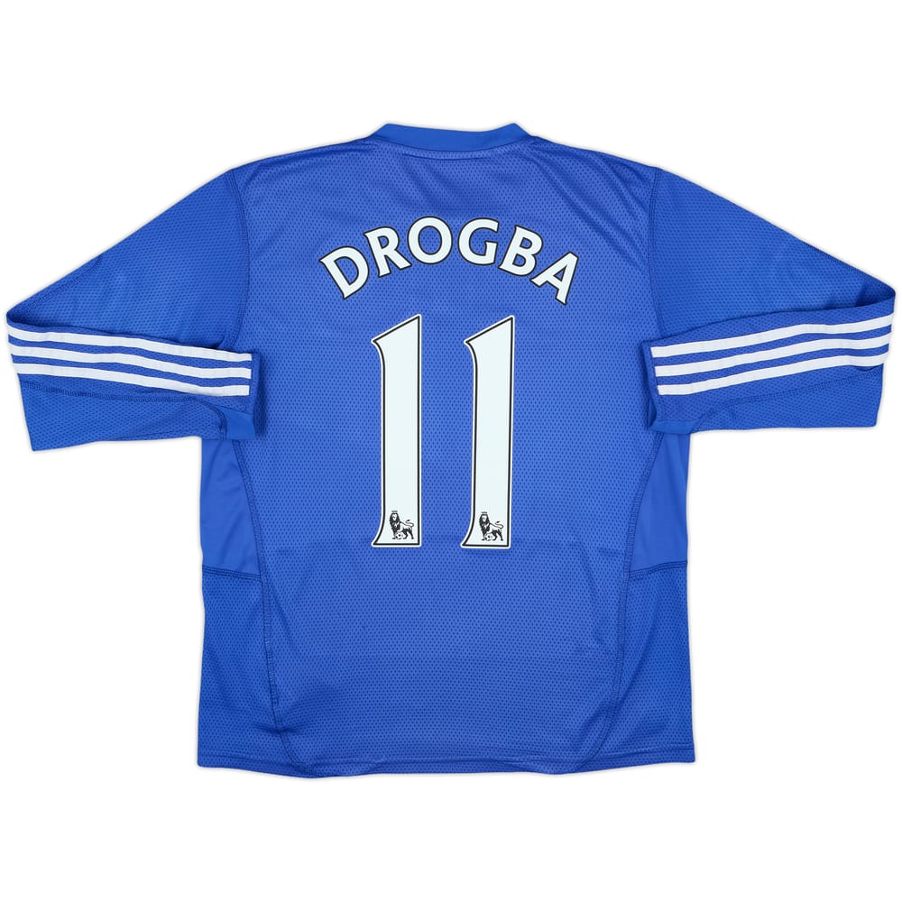 2009-10 Chelsea Home L/S Shirt Drogba #11 - 7/10 - (XL.Boys)
