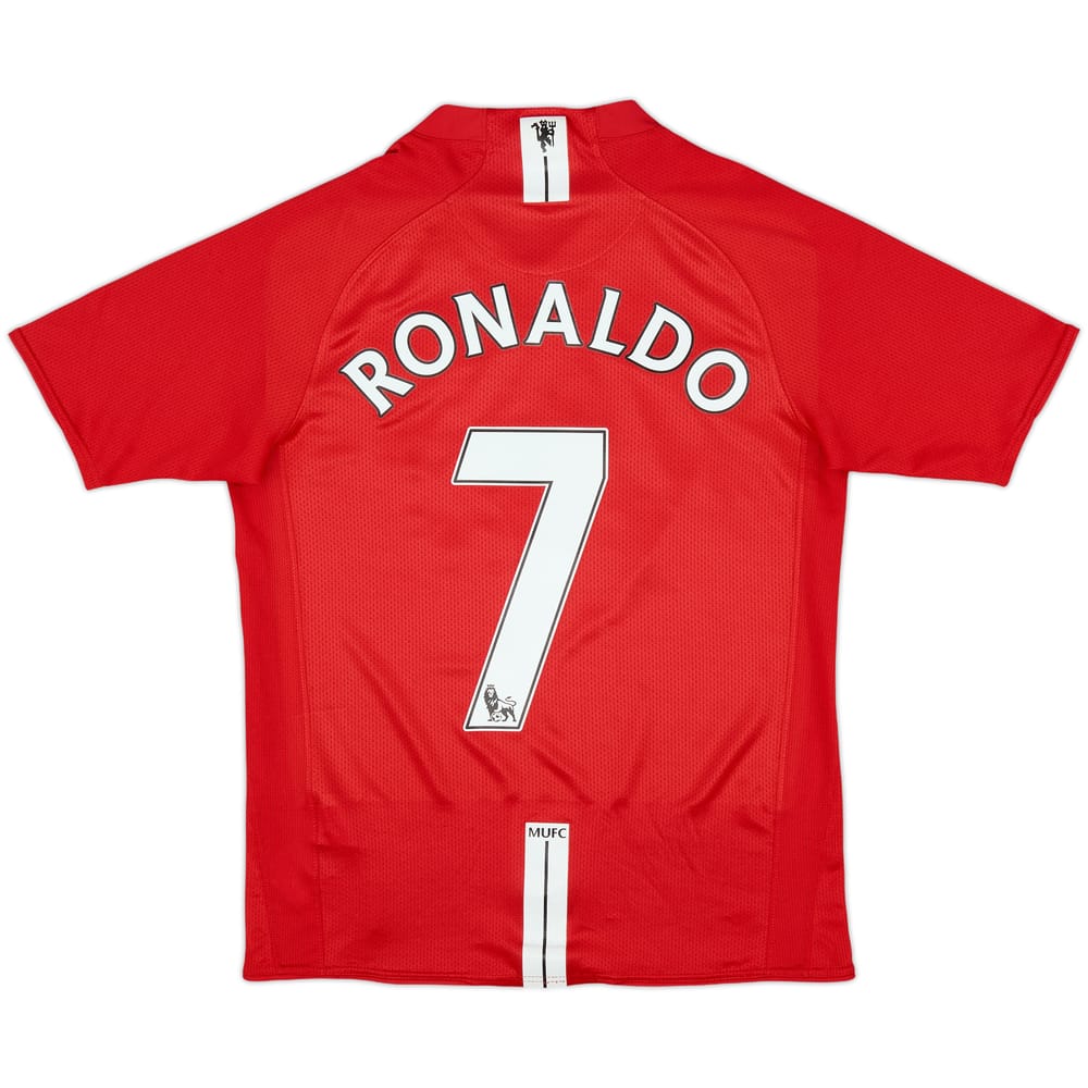 2007-09 Manchester United Home Shirt Ronaldo #7 - 8/10 - (XL.Boys)