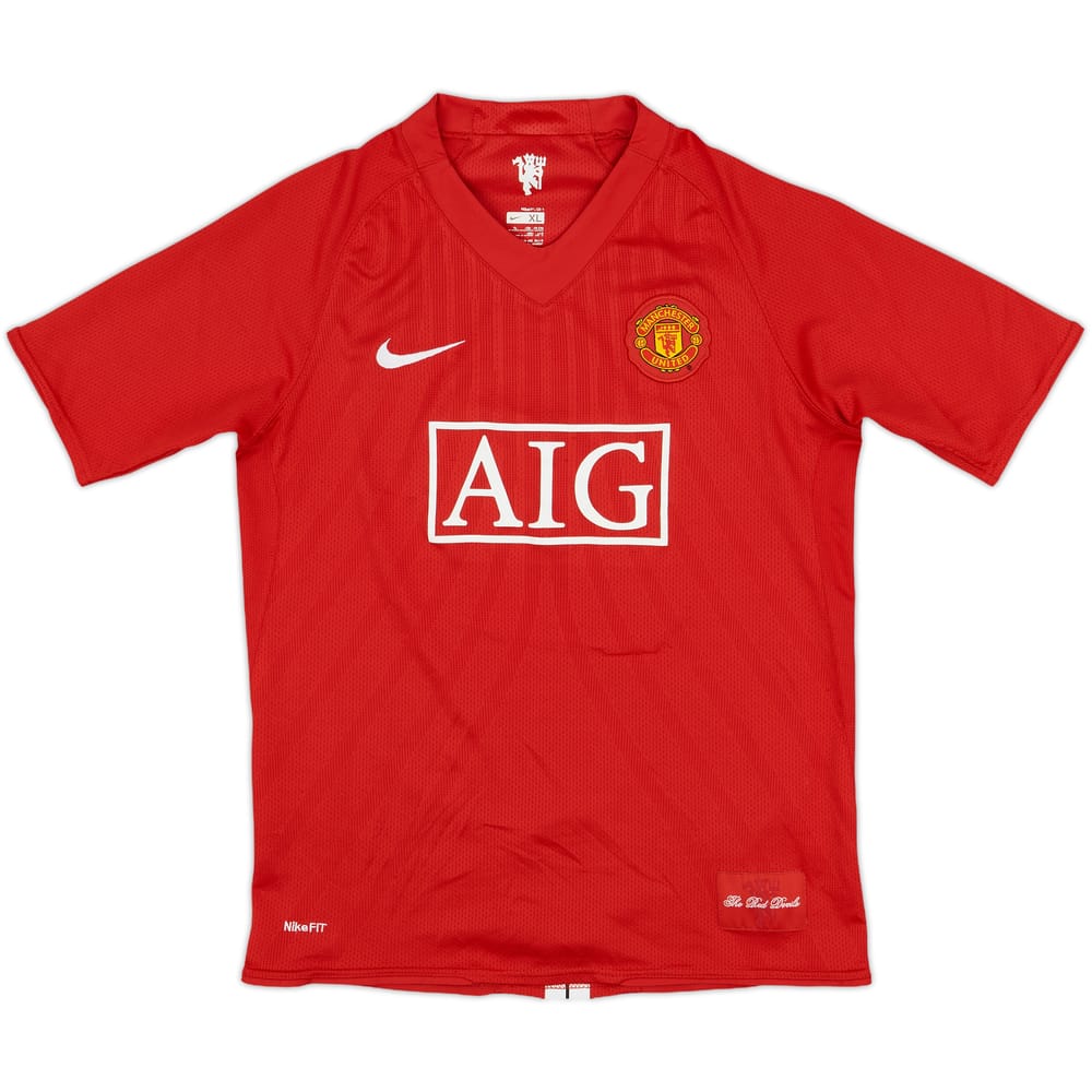 2007-09 Manchester United Home Shirt - 7/10 - (XL.Boys)
