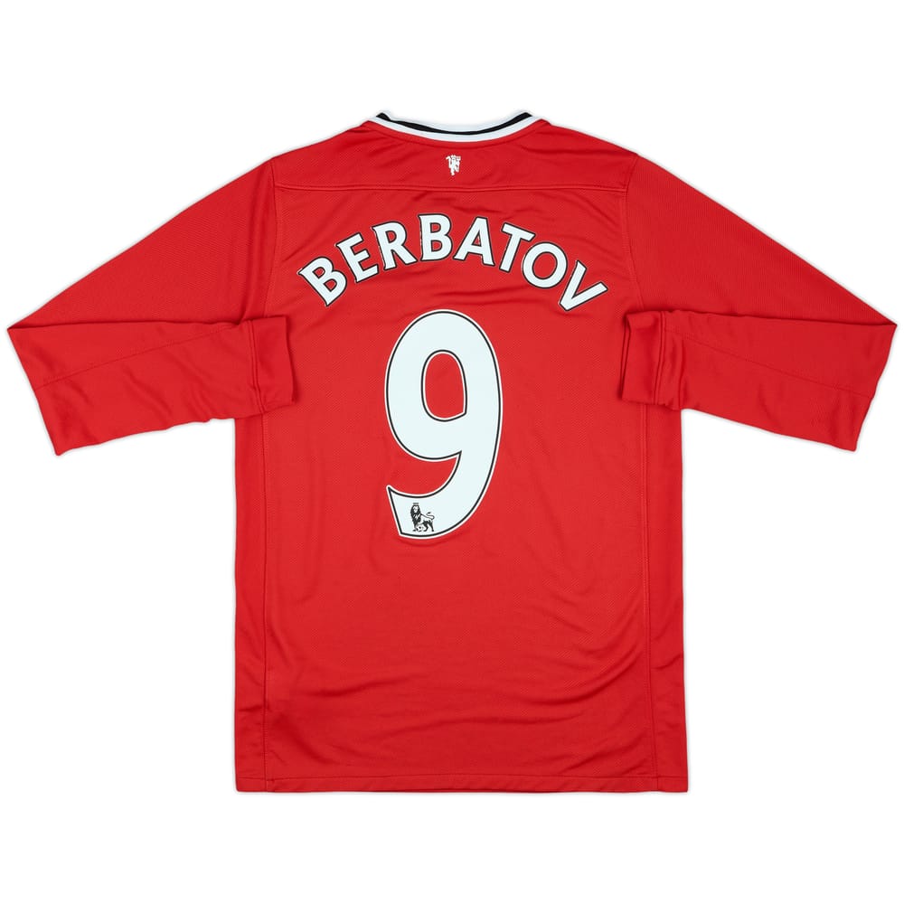 2011-12 Manchester United Home L/S Shirt Berbatov #9 - 7/10 - (XL.Boys)