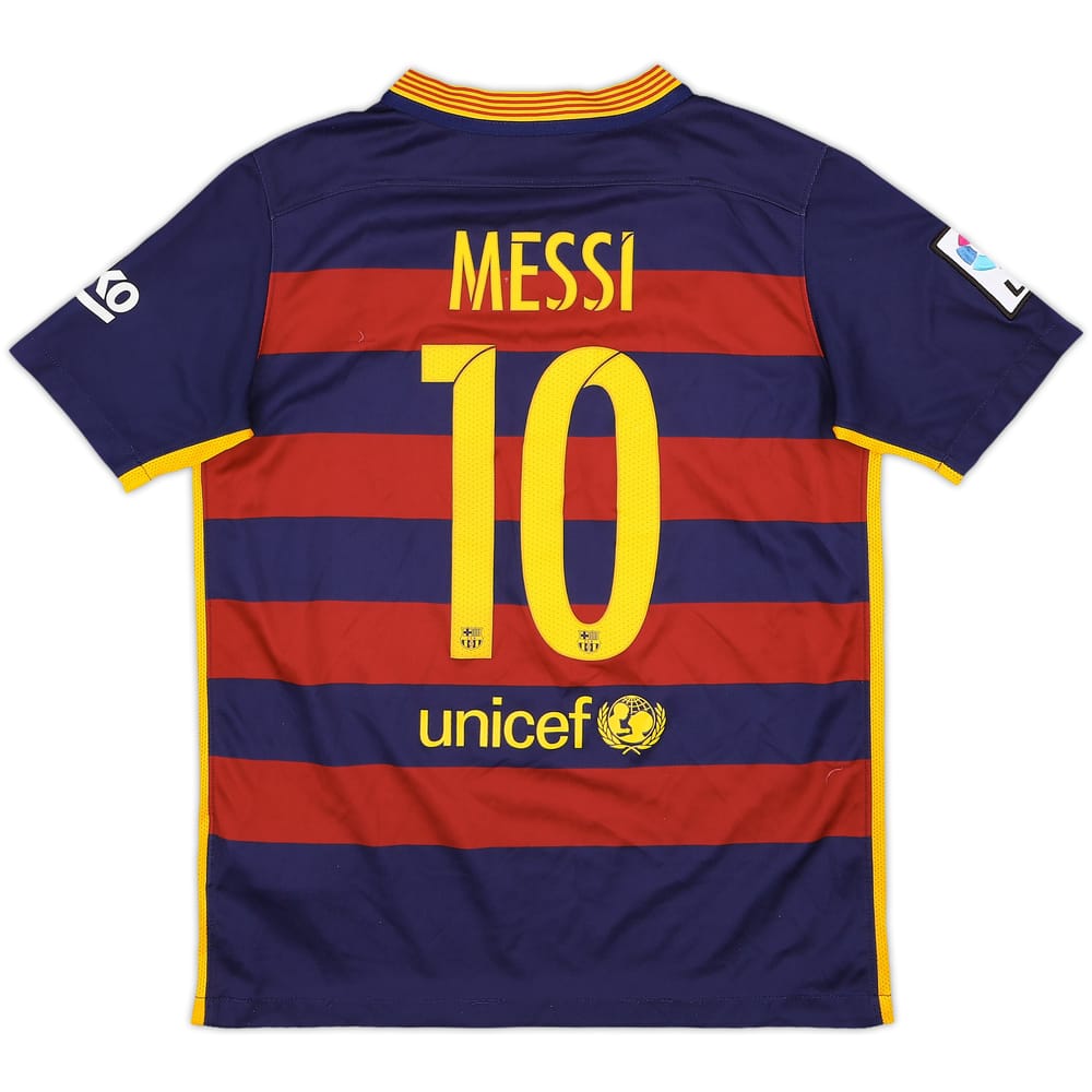2015-16 Barcelona Home Shirt Messi #10 - 7/10 - (L.Boys)