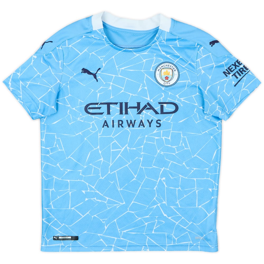 2020-21 Manchester City Home Shirt - 8/10 - (M.Boys)