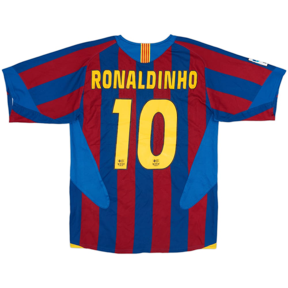 2004-05 Barcelona Home Shirt Ronaldinho #10 - 7/10 - (S)