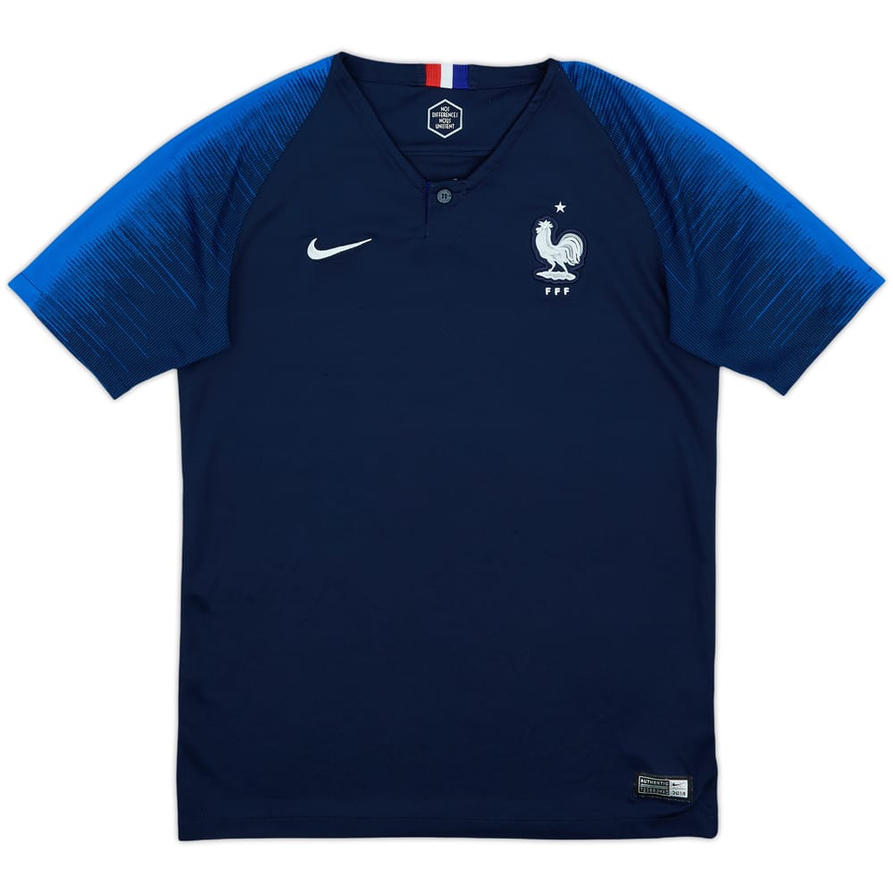2018 France Home Shirt - 9/10 - (XL.Boys)