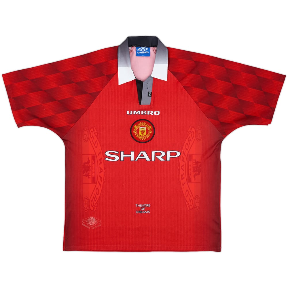 1996-98 Manchester United Home Shirt #7 - 7/10 - (XL)