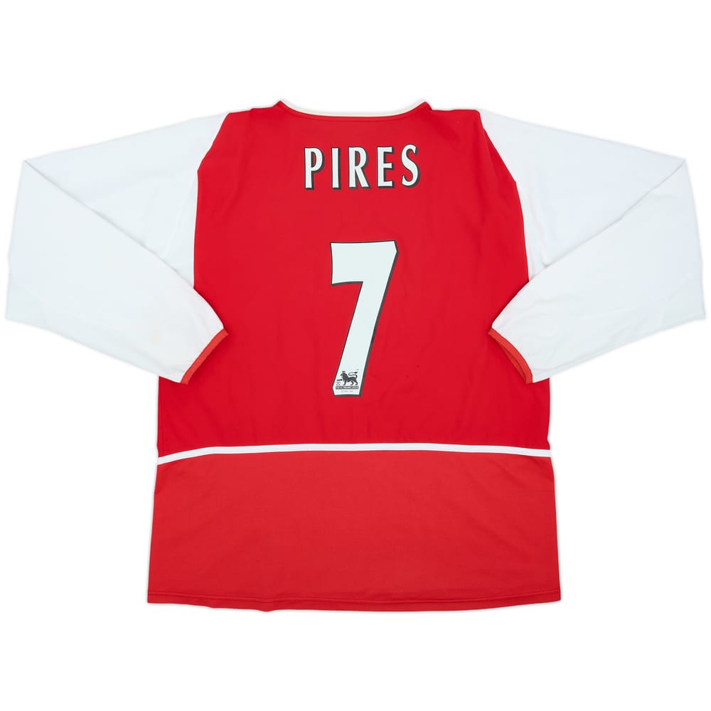 2002-04 Arsenal Home L/S Shirt Pires #7 - 8/10 - (XL)