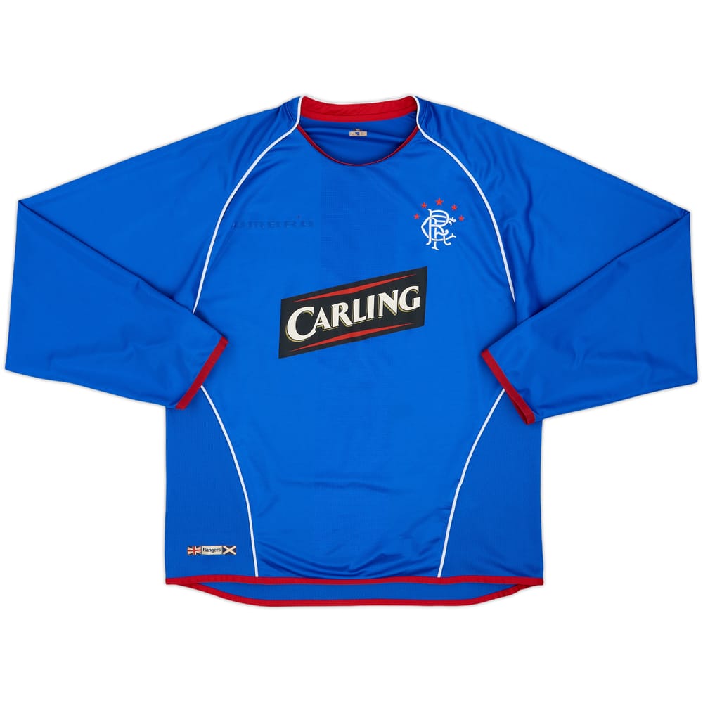2005-06 Rangers Home L/S Shirt - 4/10 - (L)